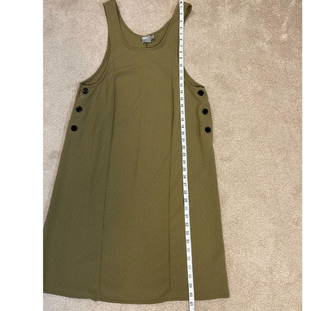 ASOS Olive Green Sleeveless Jumper Dress With Side Buttons Size 4 - Picture 5 of 6